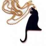 Black Cat Necklace,plexiglass Jewelry,gifts Under..