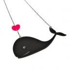 Whale In Love Necklace,plexiglass Jewelry,lasercut..