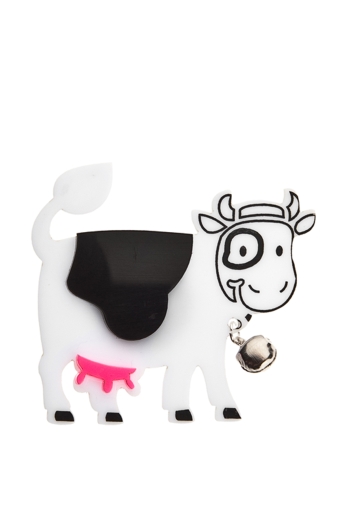 Happy Cow Brooch,plexiglass Jewelry,lasercut Acryllic,gifts Under 25